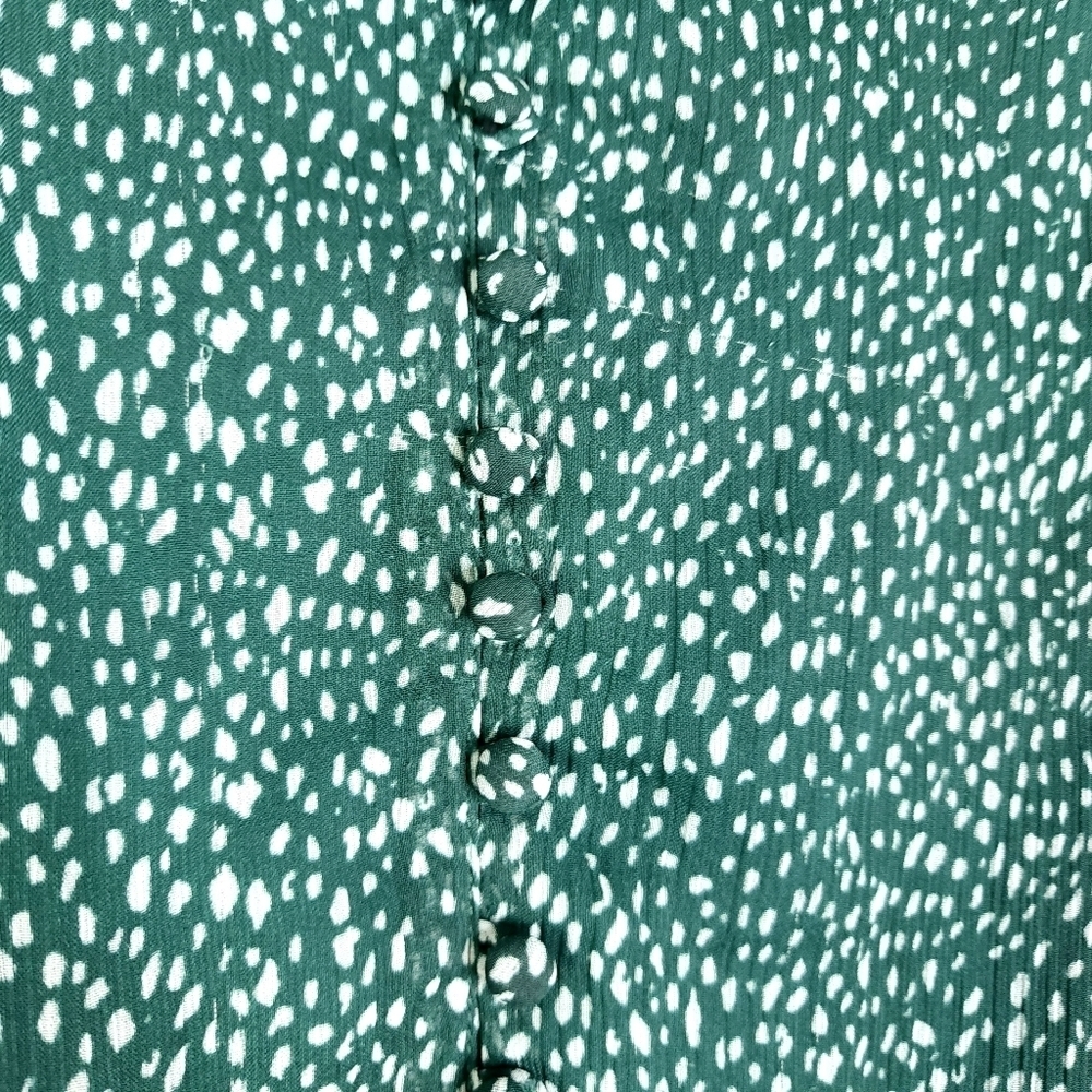 Joie Artic Animal spot balloon sleeve dress green / white size XXL - Picture 7 of 9